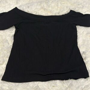 Black off the shoulder top